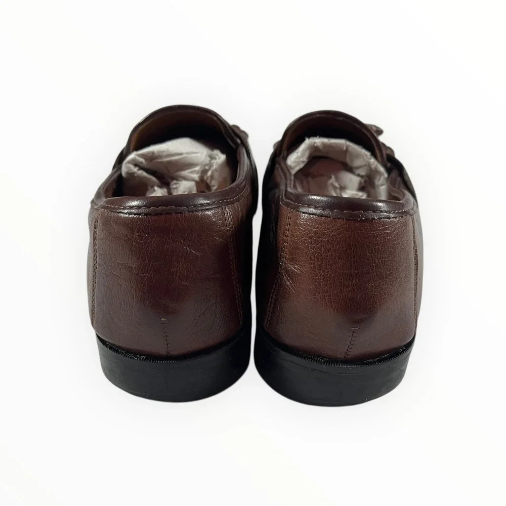 Nunn Bush Men's Brown Leather Tassel Loafer Shoes Size 10